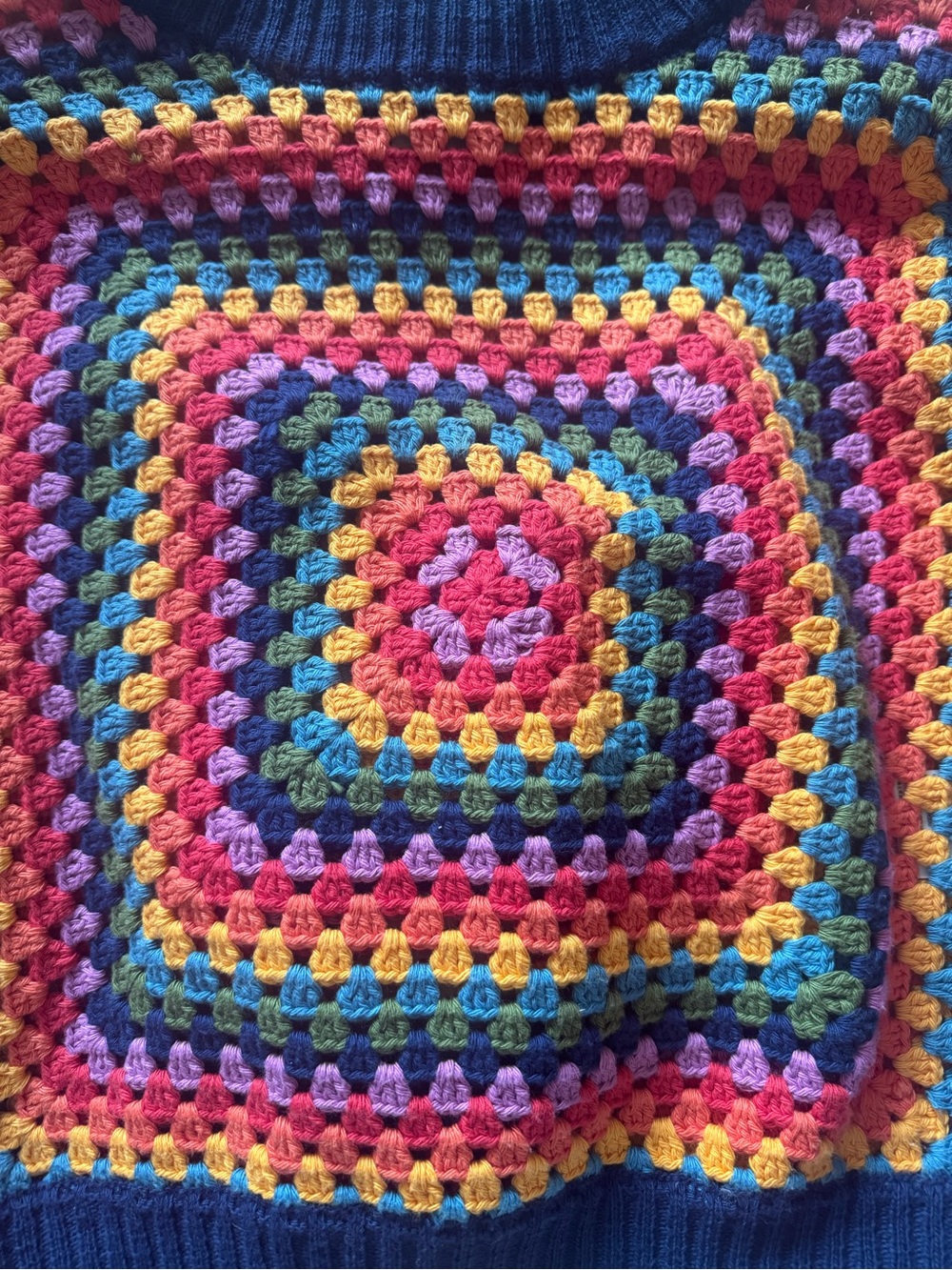 FARM Rio Rainbow Crochet Crop Sweater - Picture 4 of 4